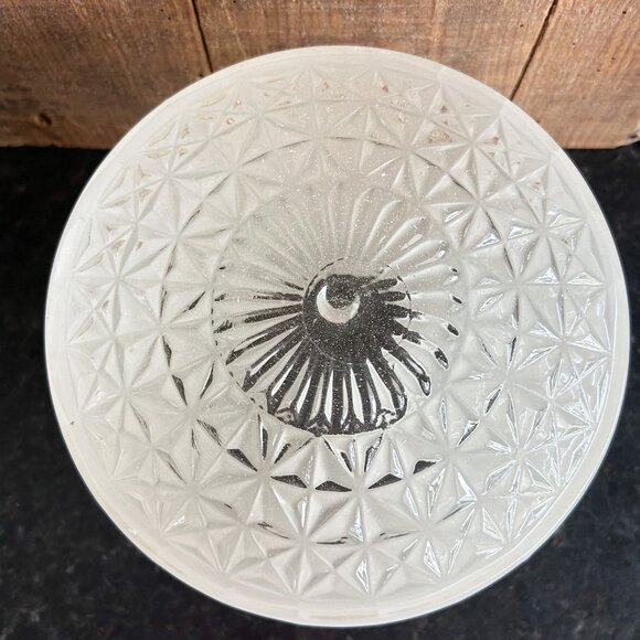 Vintage Milk Glass Lamp Shade, Midcentuery Light Fixture, MCM Ceiling Shade - Picture 3 of 10